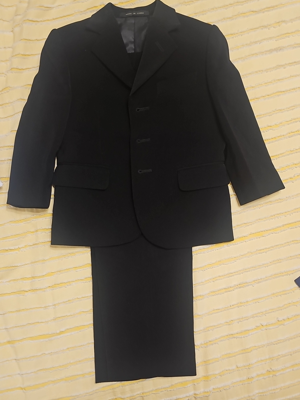 Classic Black Boys Suit Jacket, Shirt and Trousers